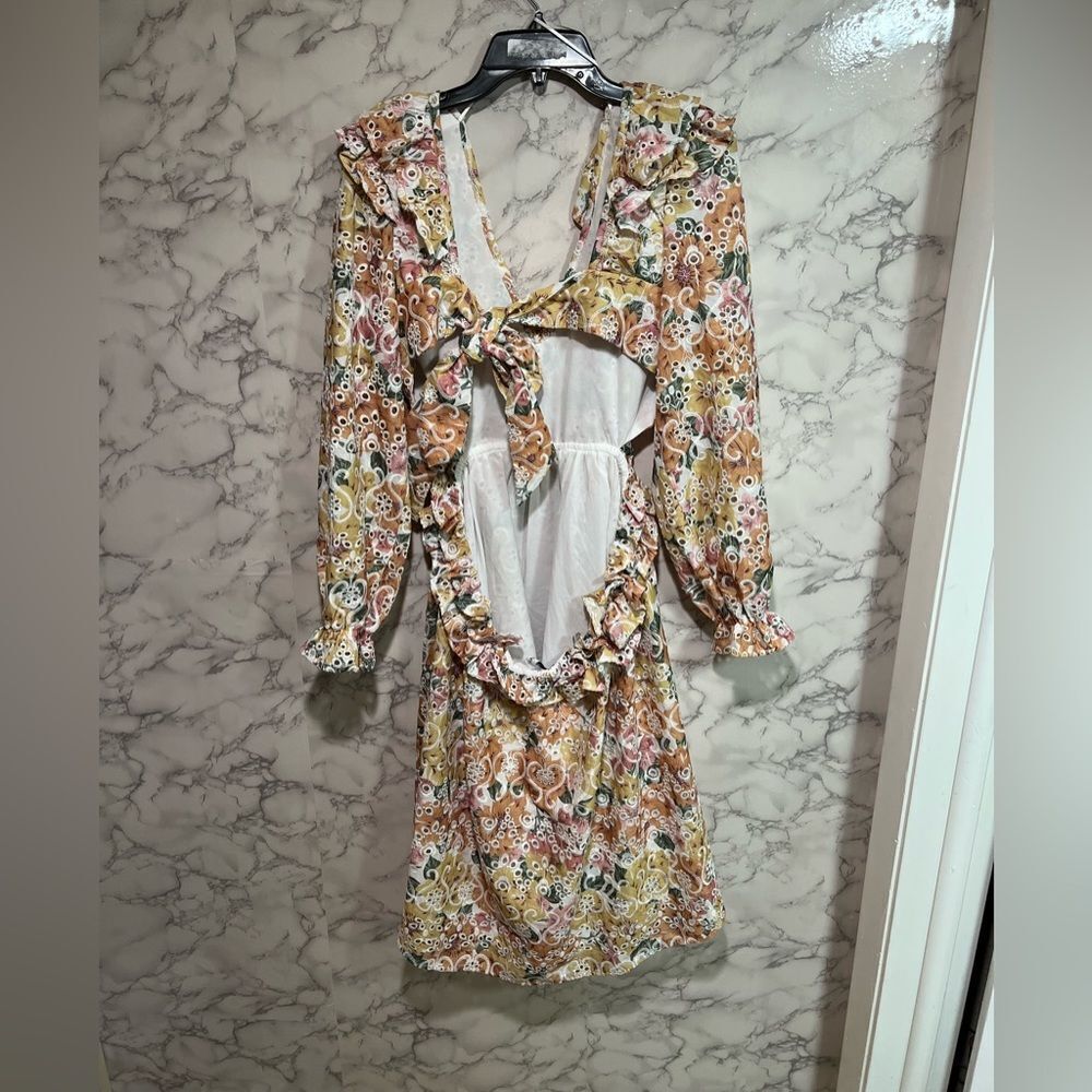 en saison kayla floral embroidered eyelet ruffle dress - Picture 7 of 11